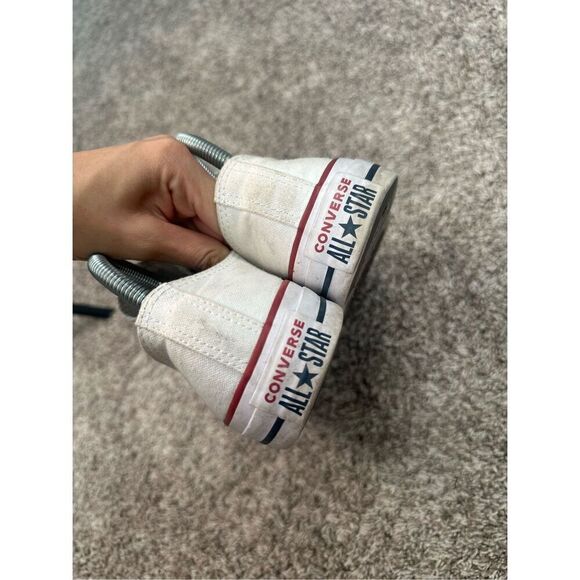 converse low top sneakers white canvas lace up shoes women’s size 7 - Picture 8 of 11